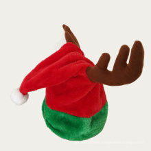 2021 New Christmas Decorations Red Antlers Santa Hat